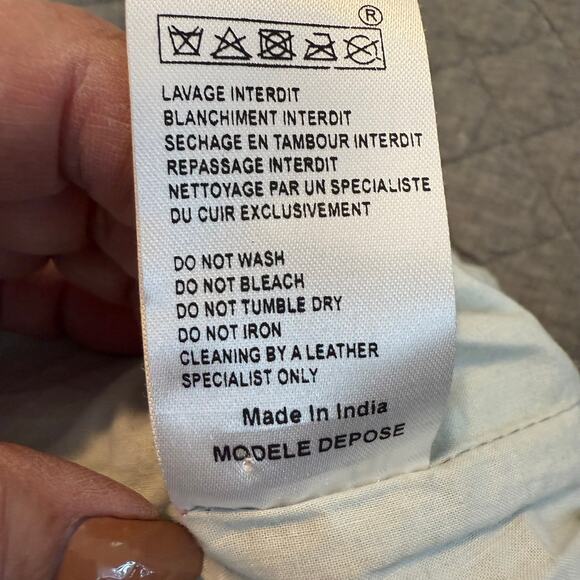 Maje Aztec Pattern Cotton Skirt with Leather Trim Size 36 US Size Small - Picture 7 of 8